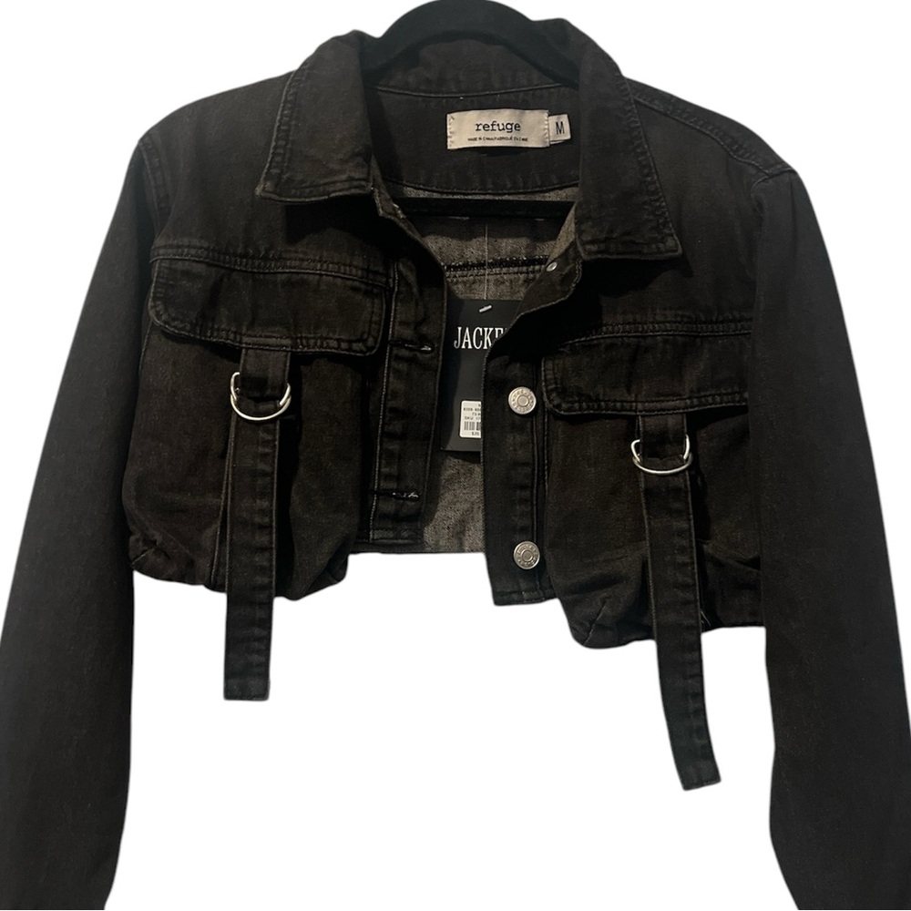 Women’s Crop Black Denim Jacket
